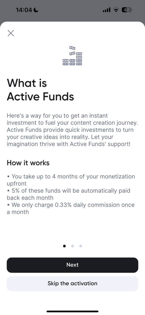 Active Funds info