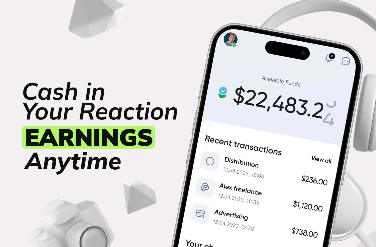 Cash In Your Reaction Earnings Anytime