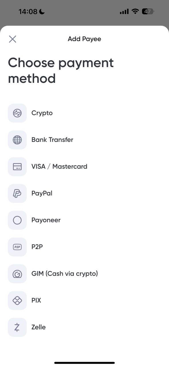 10+ payments methods