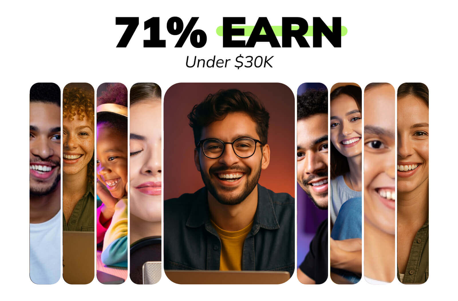 71% Earn Under $30K